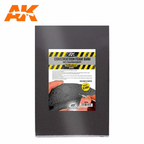  AK Interactive Building Materials - Construction Foam 6mm - Grey Foam 195x295mm